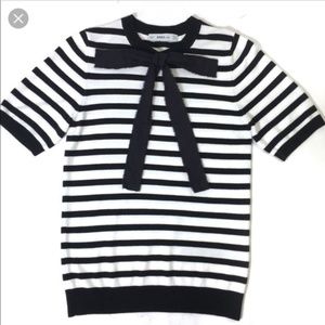 ZARA striped top with bow